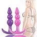Vibrating Anal Plug Mini Anal Beads Adult Dildo Butt Plug Jelly G-spot Massager 3 Bulbs Color Random, Pack of 1