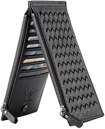 Women Wallet, RFID Blocking Credit Card Holder Wallets for Women Slim Bi-fold Zipper Purse by Welavila (Black)
