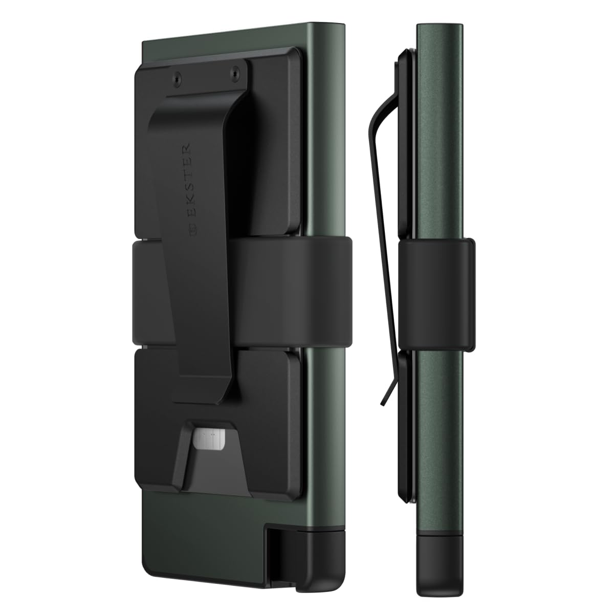 Photo 1 of Ekster Cardholder Pro All-Metal Wallet for Men | Metal Wallets with Cash Clip Backplate & RFID Blocking Layer | Slim & Minimalist Aluminum Wallet with Push Button for Quick Card Access | Forest Green