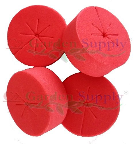 Net Pot Cloning Collars Inserts - NEW SPOKE DESIGN - DIY Cloner and Clone Machines by Cz Garden Supply (fits 2 inch net pots/cups, RED - 50pack)