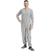 EEOST Anti Strip Clothing Adaptive Jumpsuit with Easy Access Back Zipper Pajamas for Elderly & Dementia Patients