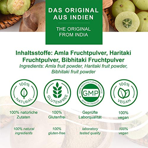 MoriVeda Triphala Presslinge hochdosiert, 1000mg vegan, aus Ayurveda Königsfrüchten Amla, Haritaki und Bibhitaki, 120 Presslinge – Bild 6