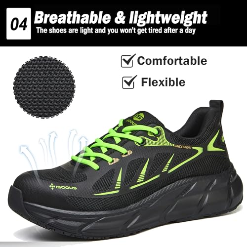 Safety Shoes Men Work Sneakers Women Comfortable Lightweight Safety Shoes with Breathable Steel Toe Caps