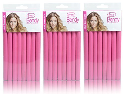24 Pretty Bendy Hair Rollers (3 x Packs of 8) - Create Curls & Waves Without the Need for Clips or Grips!