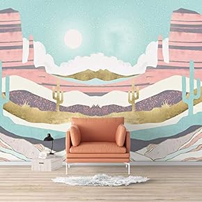 Wall Mural Nordic Style Nature Landscape Removable Wallpaper Wall Sticker for Bedroom Living Room - 66x96 inches