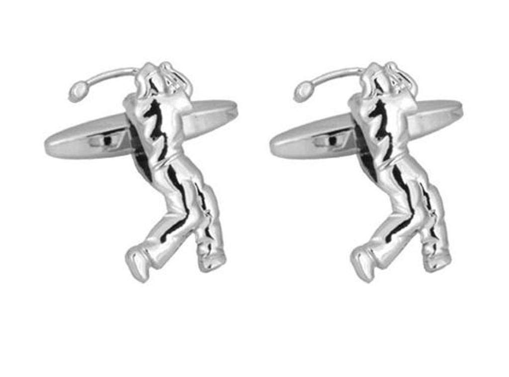 Farm Cottage Brands Lovely silver colour Golfer taking a swing golf Cufflinks in a smart presentation box.
