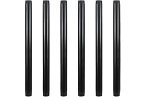 GeilSpace 6 Pack 3/4" × 14" Pre-Cut Black Metal Pipe, Industrial Steel Fits Standard Three Quarters Inch Black Threaded Pipes