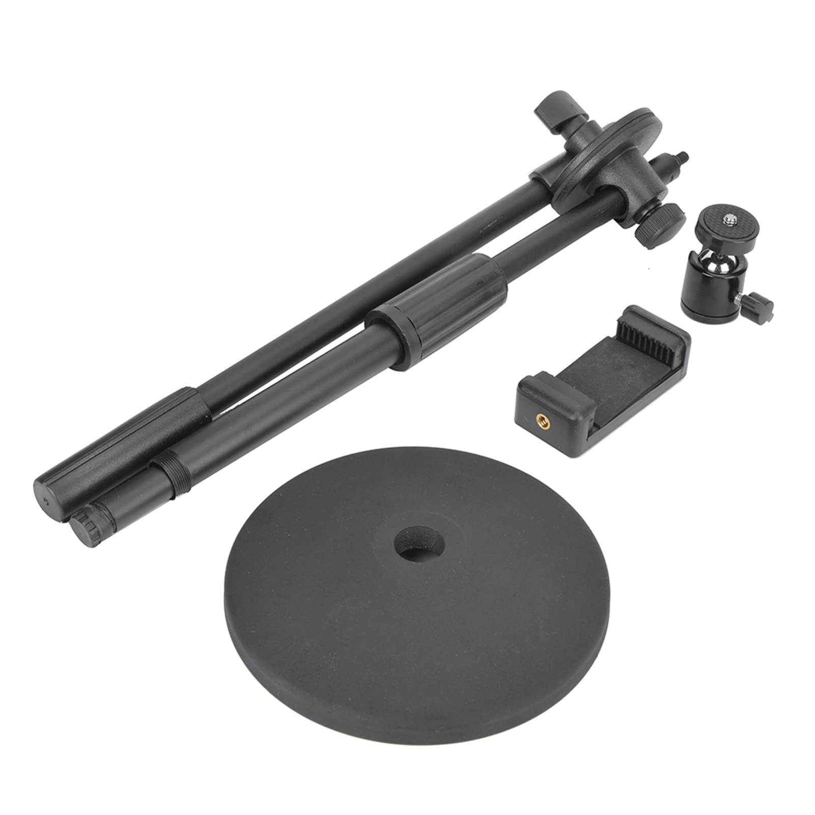 Desktop Photography Phone Stand, 360° Rotatable Metal Camera Mount Bracket, Adjustable Shooting Holder for Live Recording, Vlogs