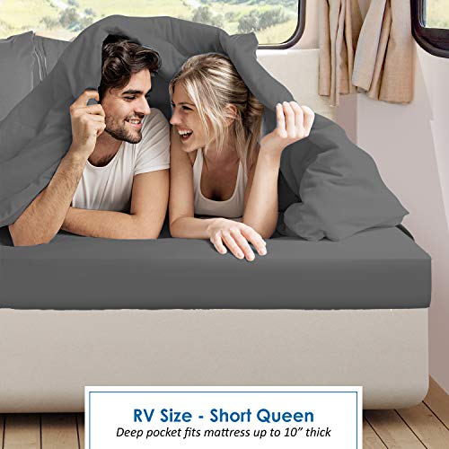 Nestl Grey RV Queen Sheets Super Soft RV Short Queen Sheets for RV