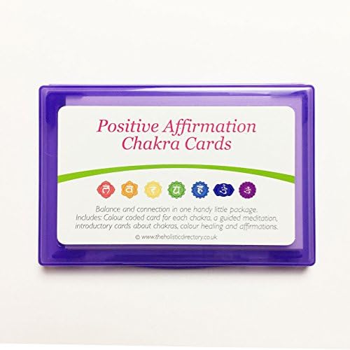 Positive Affirmation Chakra Cards in a PURPLE box | recharge your energy | reboot your mind, body and spirit | empowerment and positivity in a box