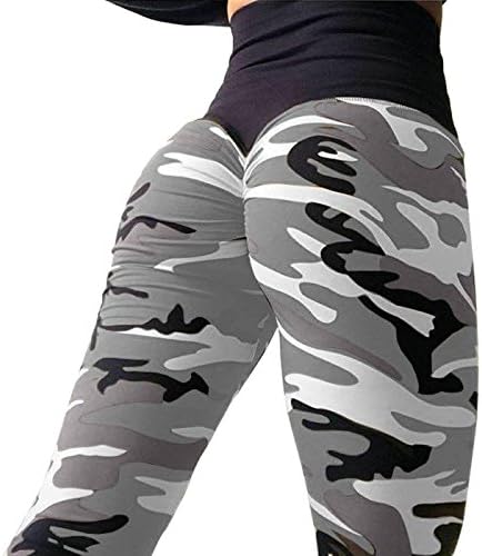 CPHMP Women's Camo Printed Ruched Butt Lifting Slimming Leggings Stretchy Skinny Yoga Pants Thights