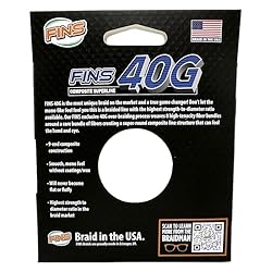 FINS 40G Super Round Braided Fishing Line USA Made