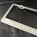 Polish Chrome Laser Engraved Jaguar Stainless Steel USA License Plate Frame With Engraved Steel Logo Screw Cap Combo 12.25