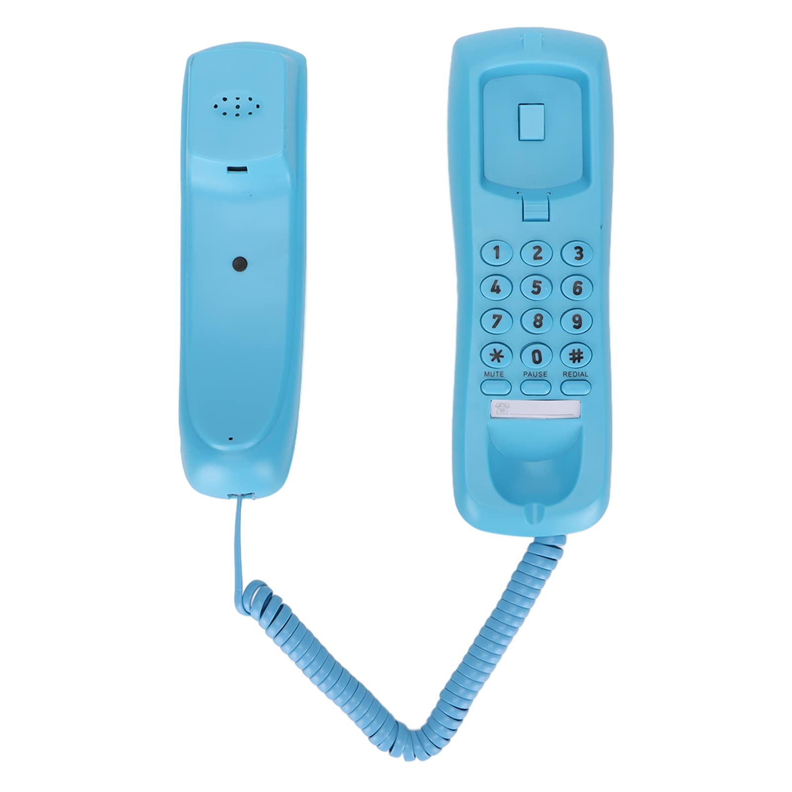 Dpofirs Corded Trimline Phone, Hotel Business Telephone Wall Mounted Business Phone for Home Hotel Office Bank Call Center(Blue)