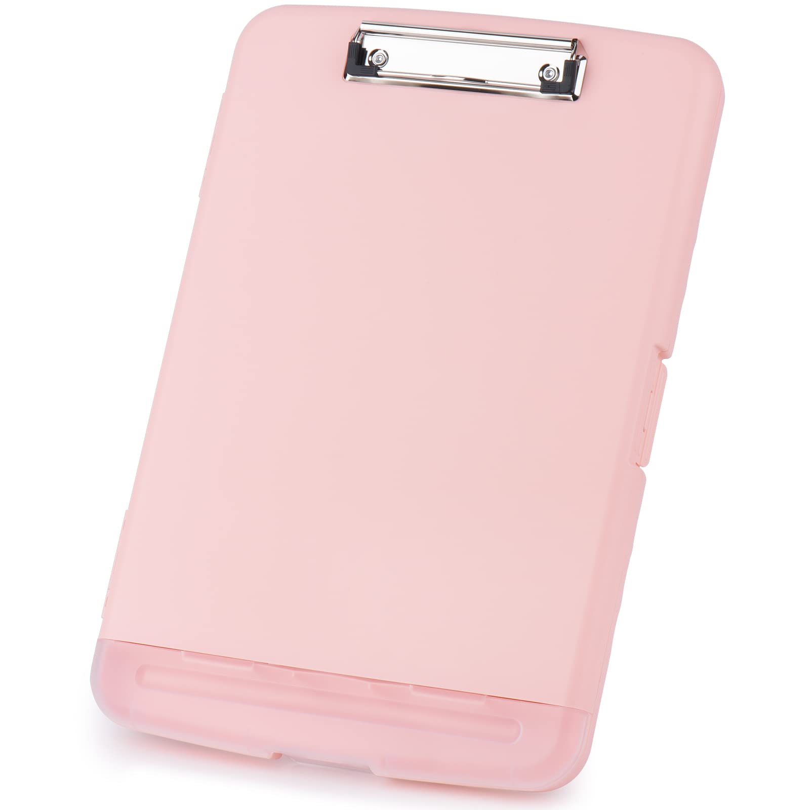 ZCZN Plastic Clipboard with Storage, A4 Clipboard Folder with Separate Pen Holder, Light Pink — image 1