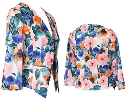 Women Long Sleeve Floral Print Fasion Blazer Coat