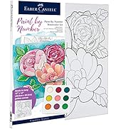 Faber-Castell Paint by Number Watercolor Bold Floral - Adult Paint by Number Kit on Canvas - DIY ...