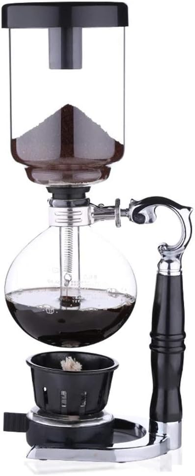 ZFFSC Coffee Maker Siphon Coffee Maker Manual Set Glassware Coffee Maker Coffee Siphon Pot Coffee Appliance Vacuum Coffee Makers (Color : Black, Size : 34x15cm)