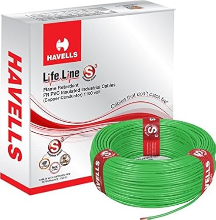 Havells Lifeline Cable WHFFDNGA1X75 0.75 sq mm Wire (Green)