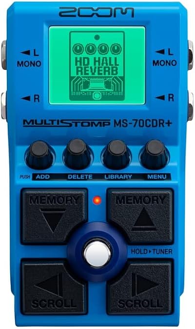 Zoom MS-70CDR Plus MultiStomp Guitar Effects Pedal Reverb Modulation Blue