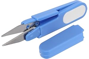 Fishing Scissors,Portable Stainless Steel Fish Use Scissors U?Type Line Cutter with Cover Braided Line Tools Fishing Line Cut