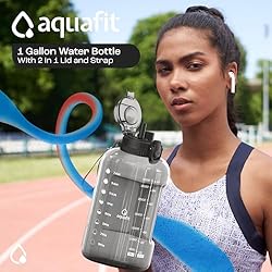 AQUAFIT 1 Gallon Water Bottle with 2-in-1 Straw