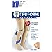 Truform 20-30 mmHg Compression Stockings for Women, Lace Trim Band, Thigh High Length, Closed Toe, Beige, Large