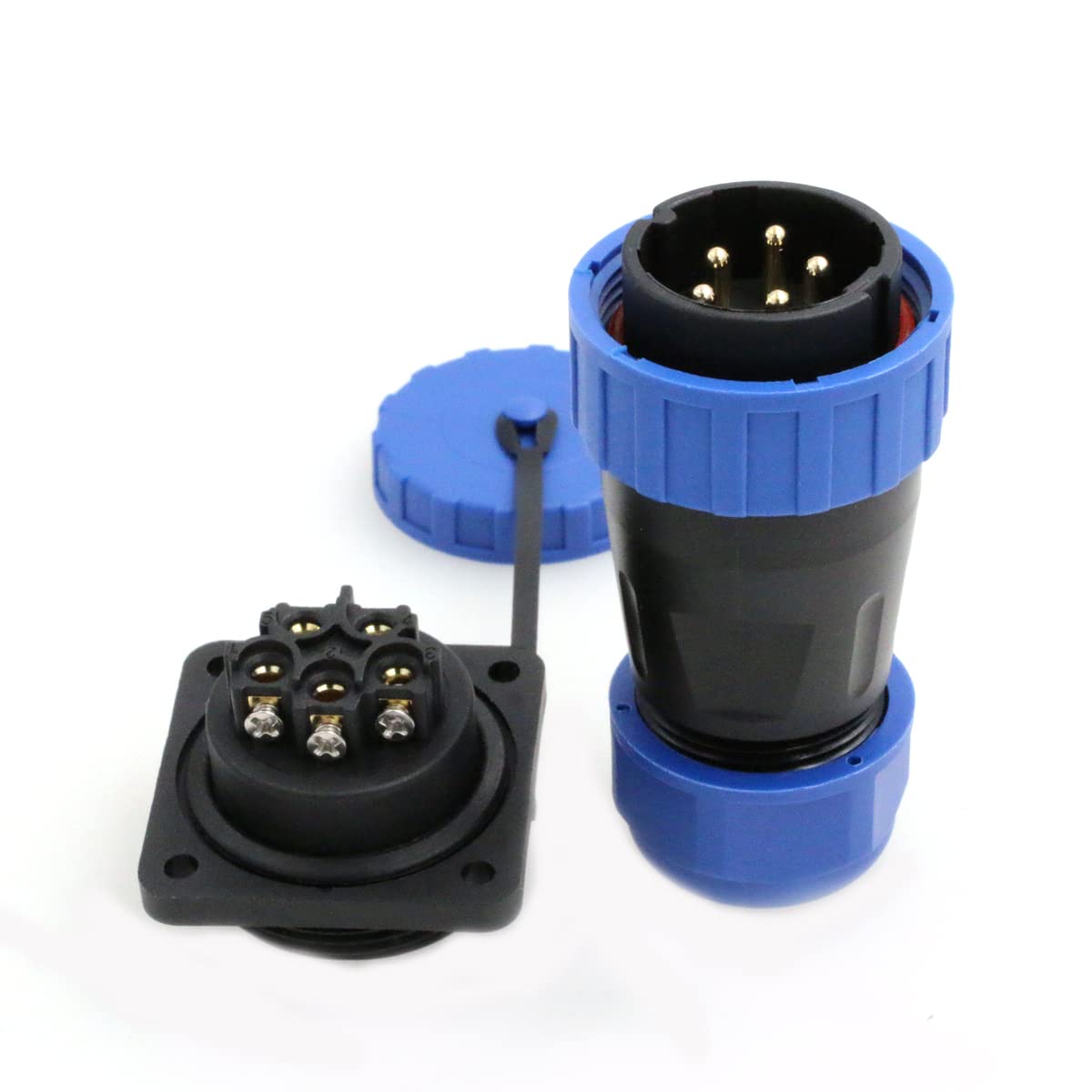 Eonvic TY28 Aviation Plug and Socket Quick Disconect Waterproof Panel Mount Wire Connector Plug and Femae Socket (TY28-5Pin)