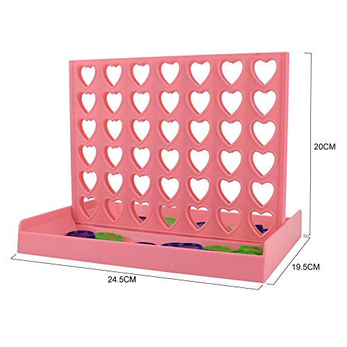 AMGlobal 4 in a Row, Line Up 4, Heart-Shaped Four in a Row Game, Classic Family Toy, Board Game For Kids and Family For Fun(Pink) - Thumbnail 5