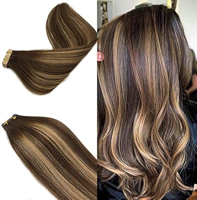 Labeh Tape In Hair Extensions Highlighted Real Human Hair Balayage