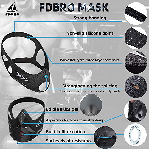 FDBRO Sports Mask 12 Breathing Levels Pro Workout Mask for Fitness