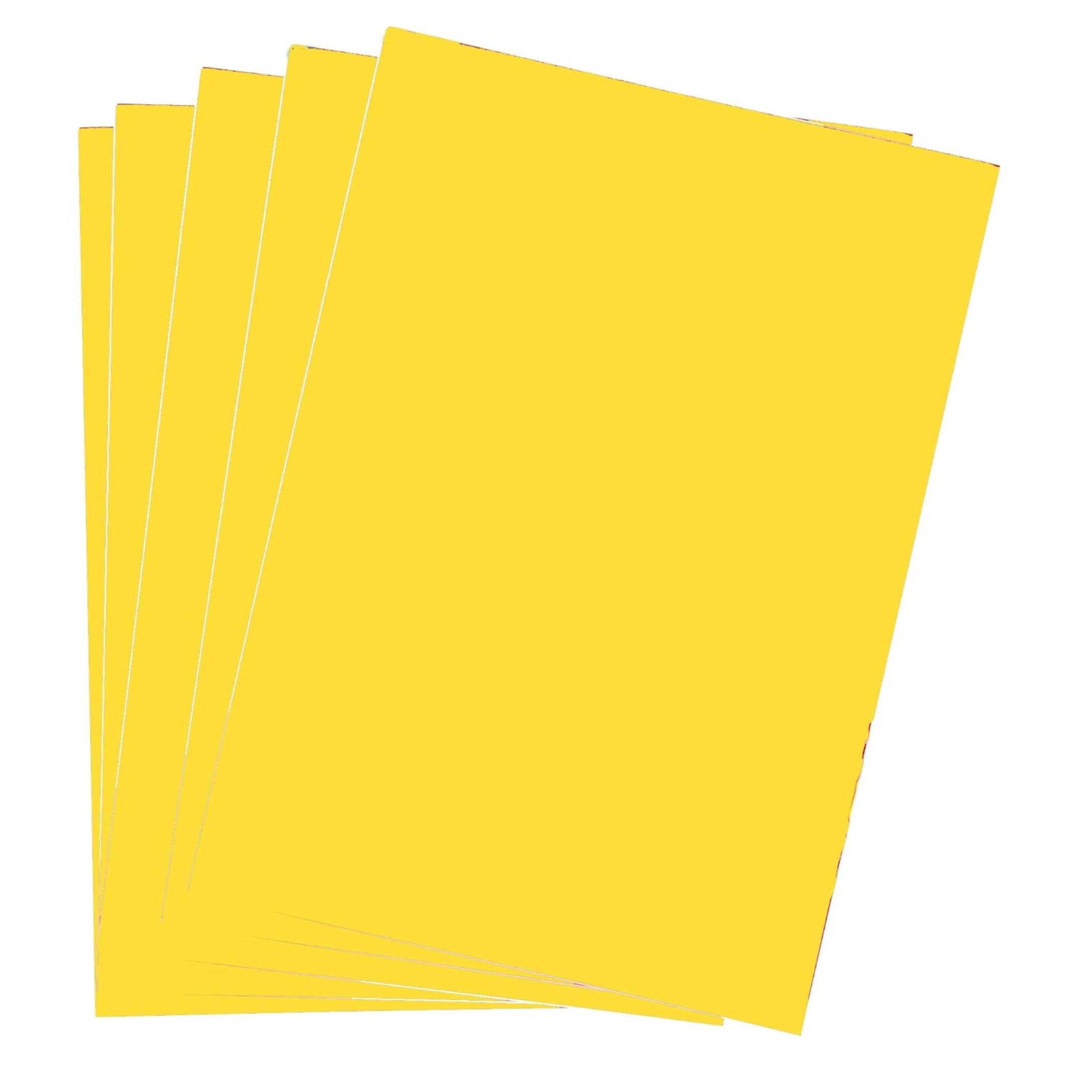 Baker Ross EV870 A4 Yellow Card - Pack of 50 Sheets, Coloured Card for Arts and Crafts
