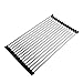 YKL Over The Sink Multi-Purpose Roll-Up Dish Drying Rack, Stainless Steel and Silicon Foldable Kitchen Sink Rack, Silver&Black