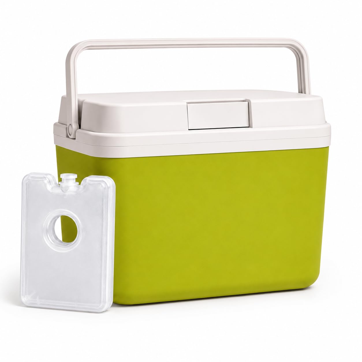 Kühlbox 15 Liter mit mobilen Kühlakku/Kühlelement für extra Lange Kühlung - Kühltasche/Thermobox (Grün)