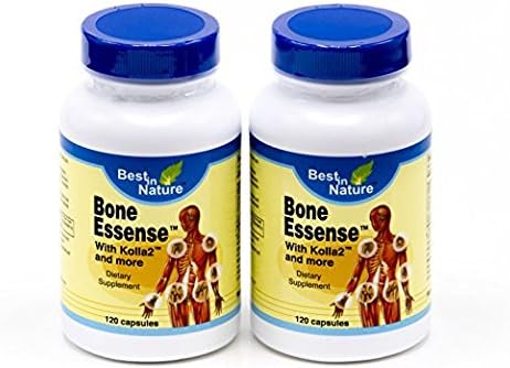 Bone Essense with Kolla2 - Kolla2 300mg, Glucosamine, Chondrotin Sulphate, Calcium - 120 Capsules - Best in Nature (Bundle, Pack of 2)