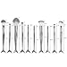 Cinidy Mermaid Beauty Makeup Brush Set - 10pcs Kabuki Foundation Blending Blush Concealer Eye Face Liquid Powder Cream Cosmetics Lip Brush Tools Brushes Kit (CC)