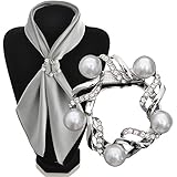 Maikun Scarf Clip Flower Pearl Diamante Multi-uses