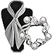 Maikun Scarf Clip Fashionable Flower Design Pearl Diamante Multi-uses Scarf Jewelry Silver White Gift for Valentine's Day
