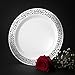 LACE PLASTIC PARTY DISPOSABLE PLATES | 10.25 Inch Hard Round Wedding Dinner Plates | White with Silver Rim, 20 Pack | Elegant & Fancy Heavy Duty Party Supplies Plates for Holidays & Occasions