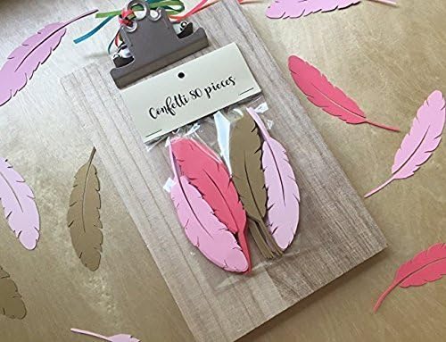 80 Feather Confetti - 4" Inch (Pink Gold)
