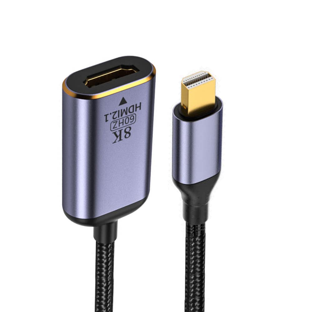 NFHK Mini DisplayPort 1.4 Source to HDMI 2.0 Display 8K 60hz UHD 4K MINI-DP to HDMI Male Monitor Adapter Cable
