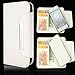 White Detachable PU Leather Wallet Card Case & Back Cover With Detachable Hand Strap Wristlet and Card Slot Holder For Apple iphone 5 / 5S