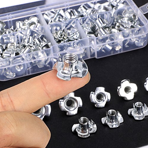 image for OwnMy T-Nuts 90Pcs Zinc Plated Steel Blind Nuts Four Claws Nut Threade