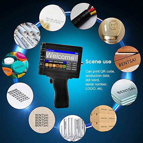 Upgraded Portable Handheld Inkjet Printer 600DPI Inkjet Code Printer with Touch Screen 360 Degree Inkjet Coding Printer QR Code Production Logo Date Label Printer