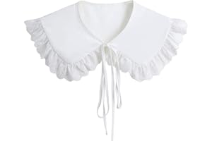 YEKEYI Detachable False Collar Embroidery Neck Ruff Mini Cape Dickey Collar for Women Girls