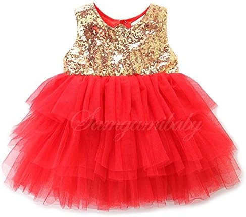 Favorite baby Baby Girl Gold Sequins Princess Skirt Bow Dress Skirt Yarn Skirt Children Full Dress