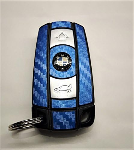 BMW 3D carbon key stickers blue carbon for BMW 1, 2, 3, E60, E70, E71, E80, E87, E89, E90, E91, E92, E93, M, Z4, X, X5, X6 and much more.