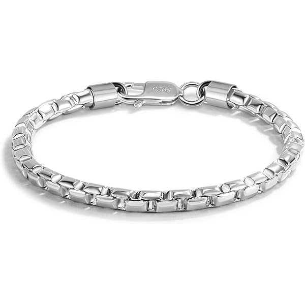 Amazon.com: H&Beautimer Men Box chain Bracelet 925 Sterling Silver