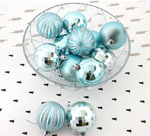 Set - 12 Pieces Lovely Theme Painting Shatterproof Christmas Tree Baubles Bling Plating Balls corations Mixed Finishes Tree Pendants Onaments Ideal for Xmas Tree, New Year, Wedding Birthday Party Decoration