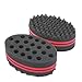 HALLO Big Holes Barber Hair Brush Sponge Dreads Locking Twist Afro Curl Coil Wave Hair Care Tool(2 Packs)
